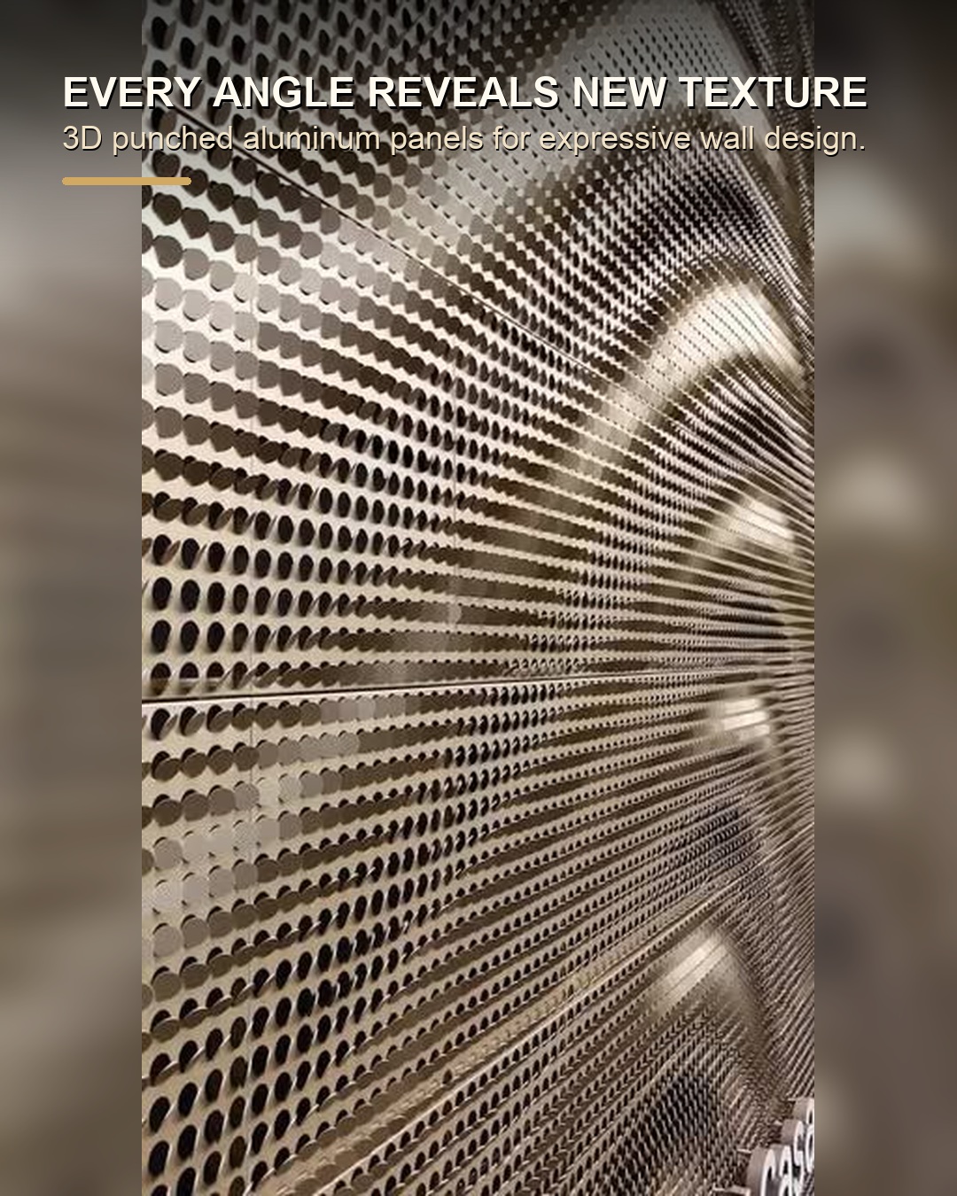 3D punched aluminum wall panel texture with semi-perforated raised tabs