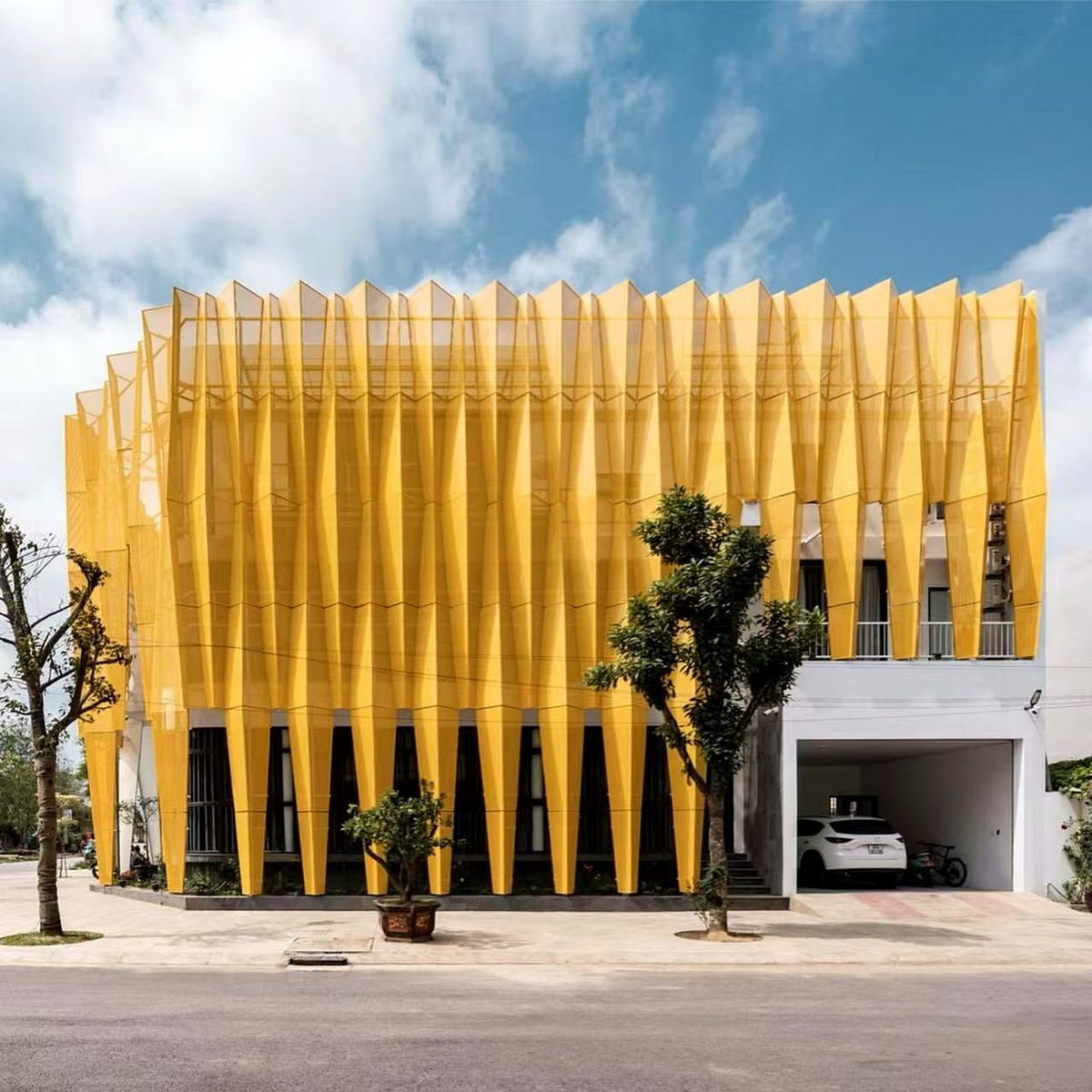 architectural aluminum facade panel project for commercial building cladding