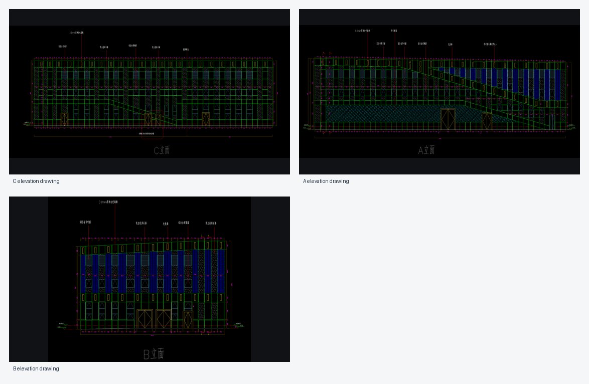Elevation drawings for Hainan new energy office aluminum curtain wall panels
