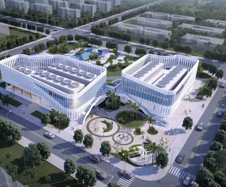 Hainan new energy office aluminum panel project rendering and overall site concept