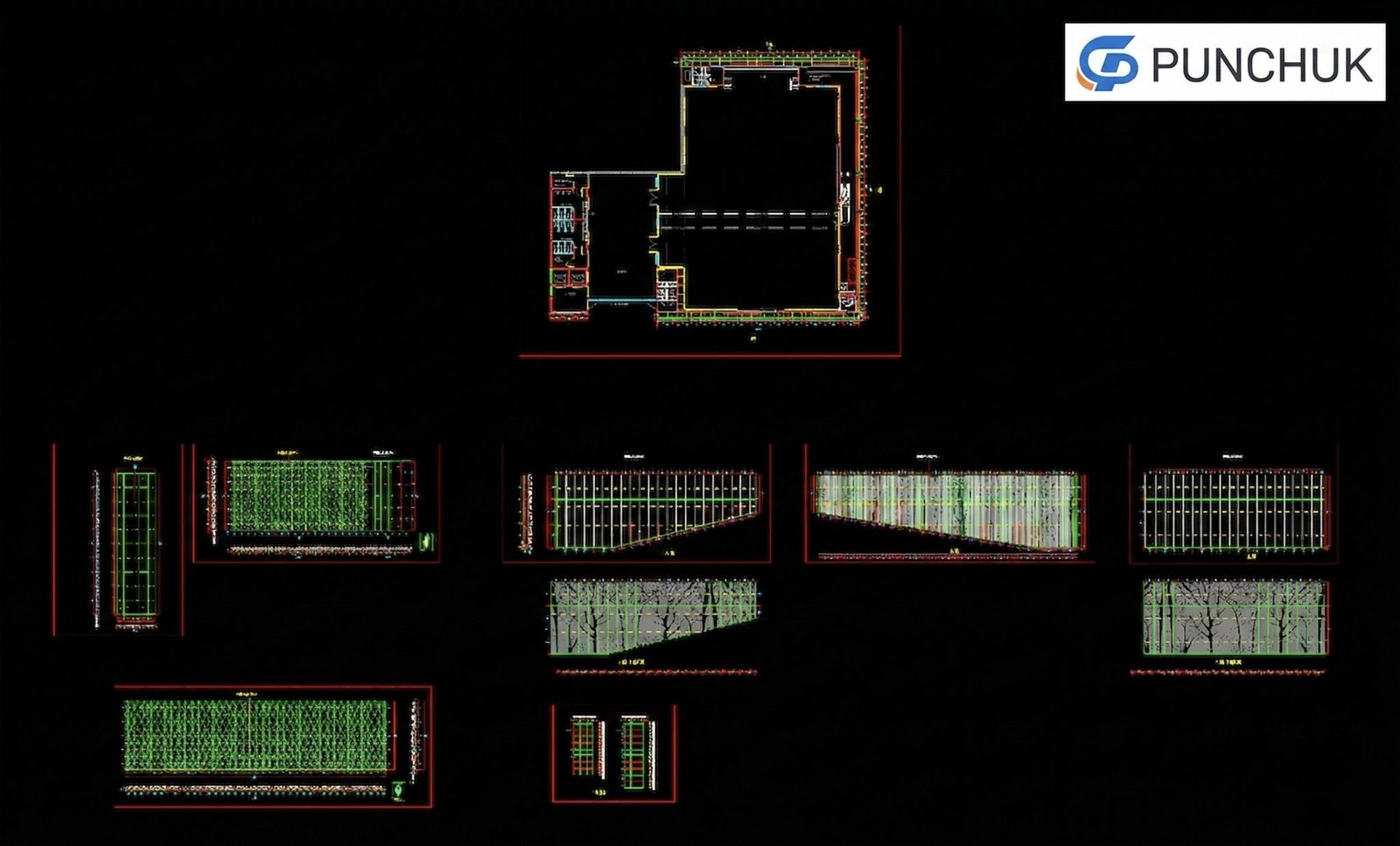 CAD shop drawing for Malaysia hotel solid aluminum panel facade supplied by Punchuk