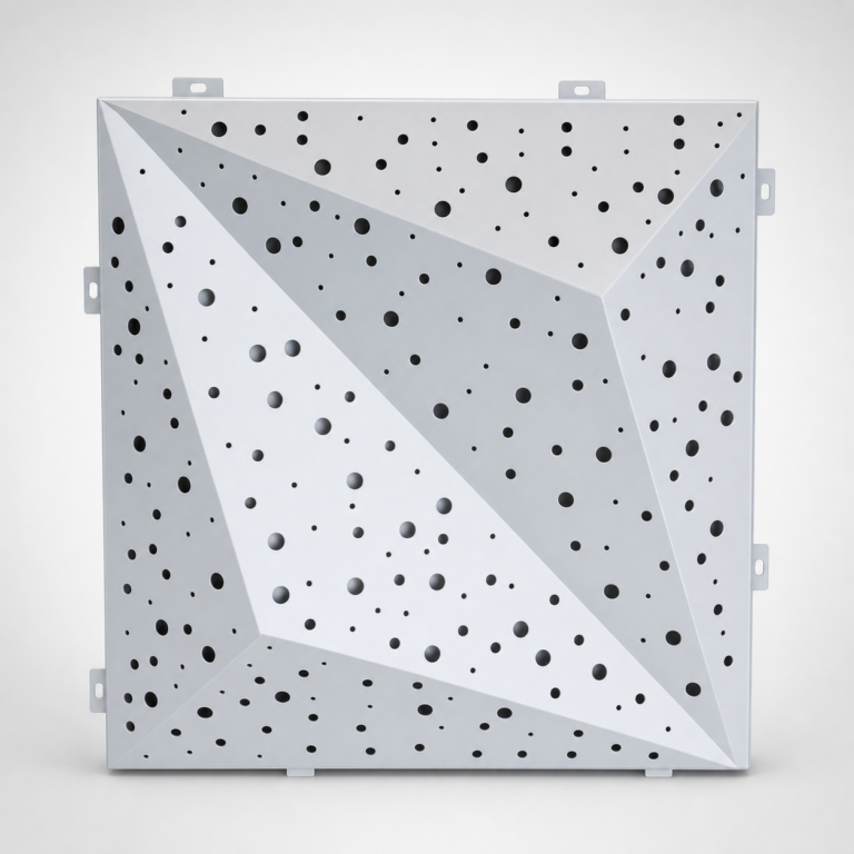 3D Diamond Perforated Solid Aluminum Panel